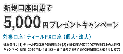 ディールFX キャンペーン