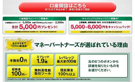 マネーパートナーズ 口座開設